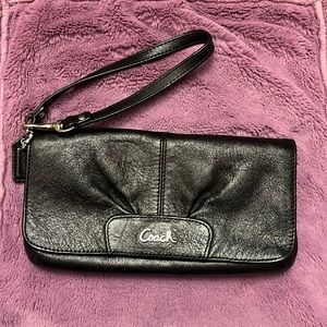 Coach Ashley large leather clutch wristlet/wallet mini bag
